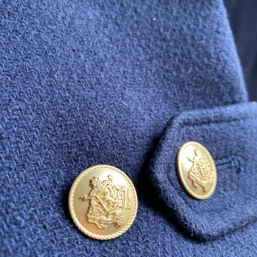 🆕 J.Crew Long Toscana Coat in NAVY Sz Petite 10 - Picture 10 of 15